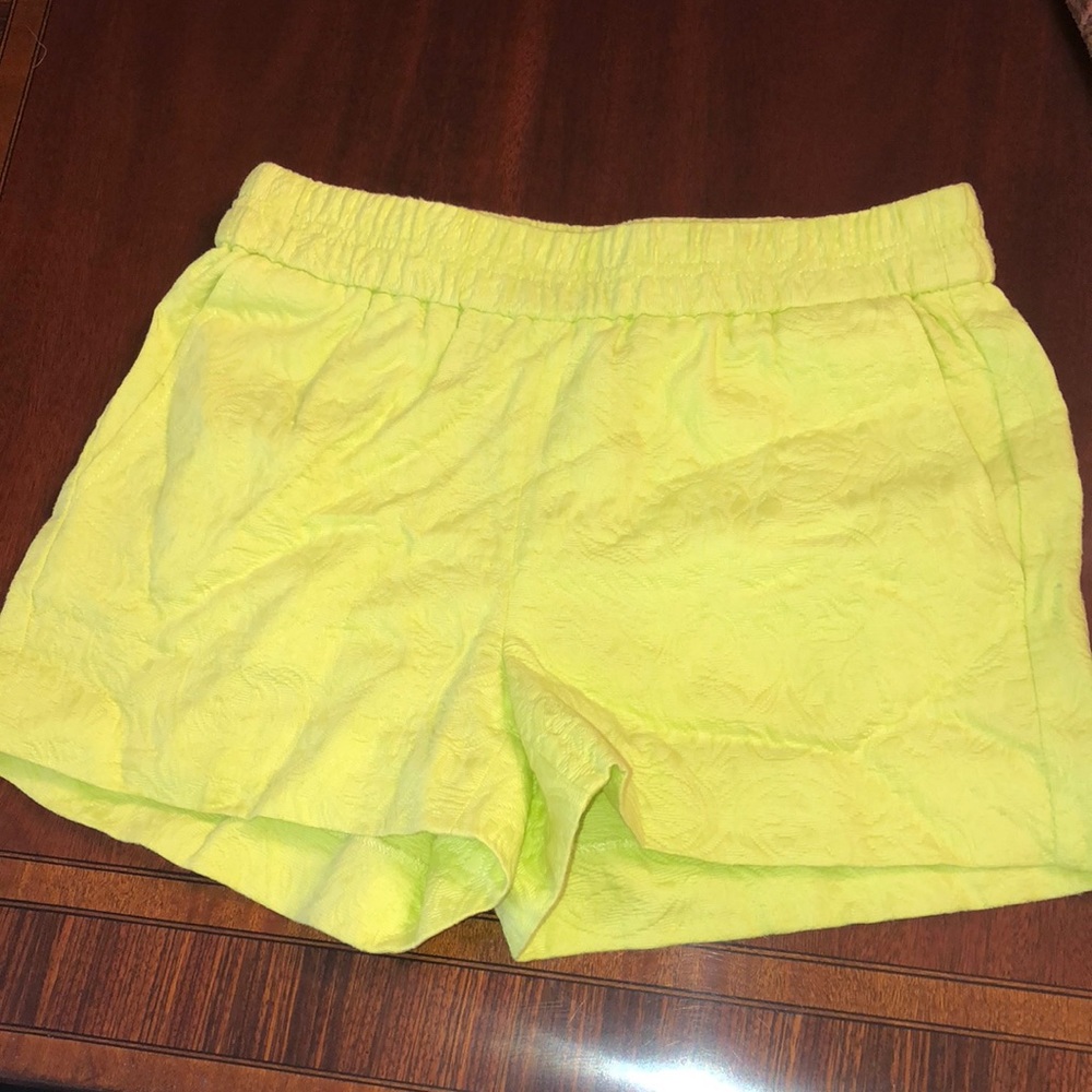 J Crew Yellow Jacquard Boardwalk Shorts, size 00